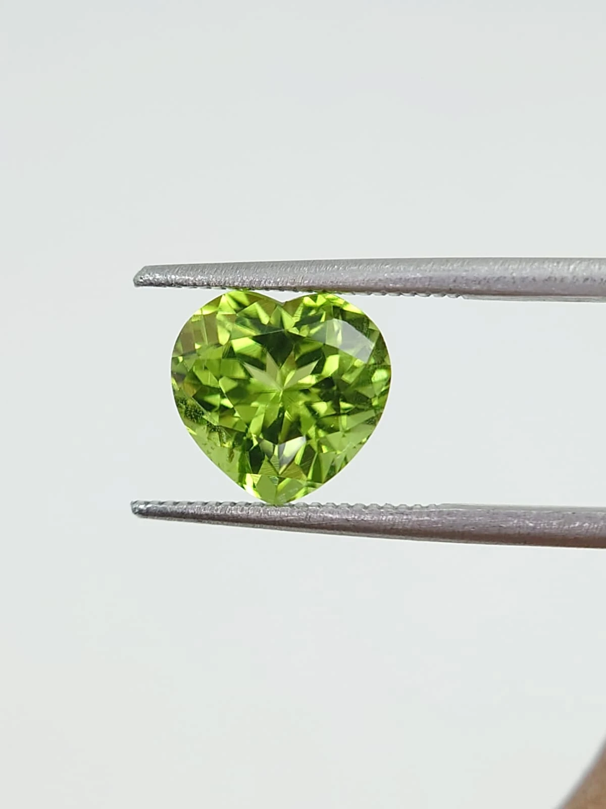 3.09ct Natural Stunning Peridot Heart Cut From Pakistan — view 6